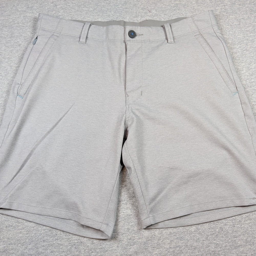 Tommy Bahama On Par Shorts Mens 32 Grey Heathered Golf Performance 8 Inch Inseam
